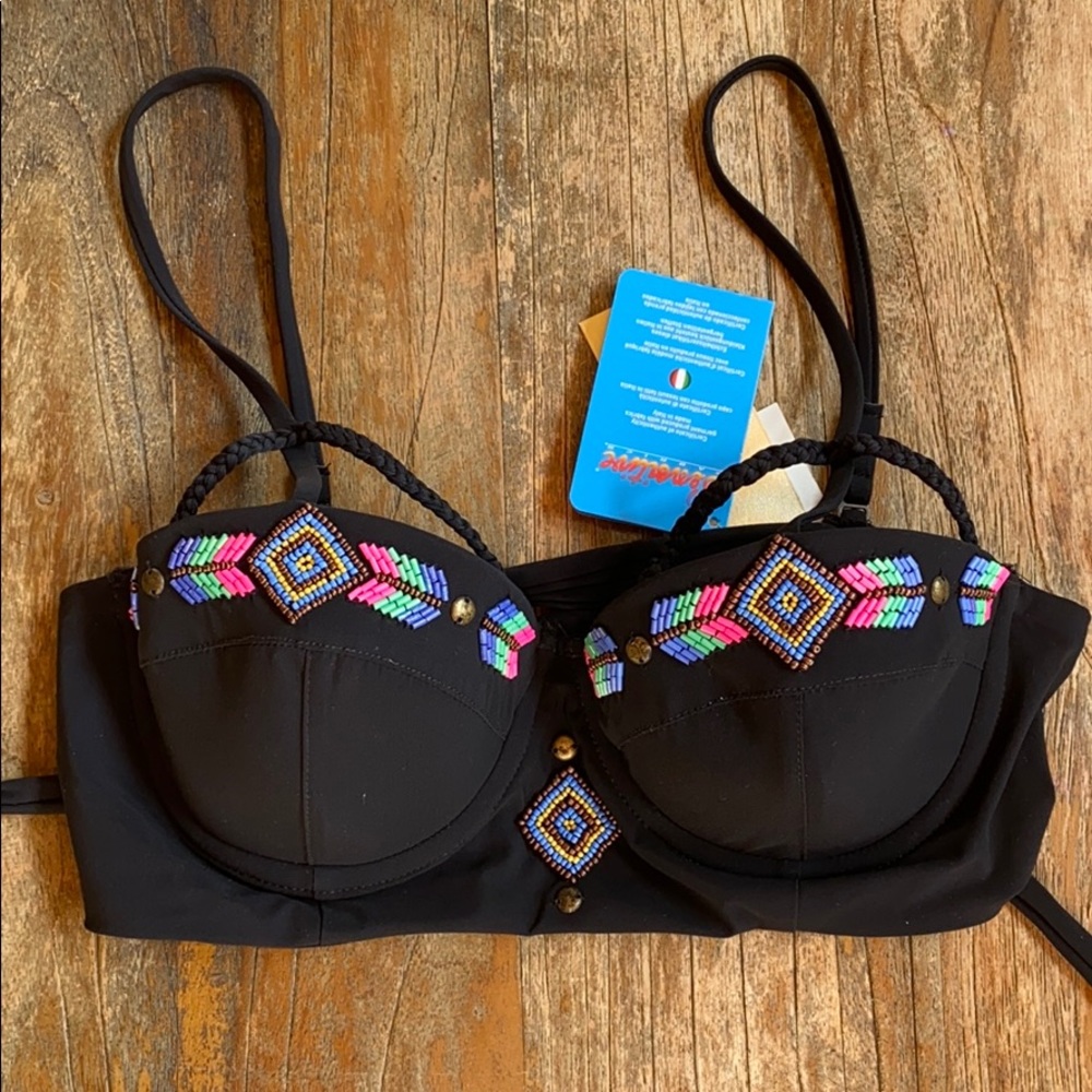 NWT Eco Peace beaded bikini top